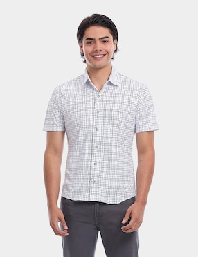 Camisa business casual Vittorio Forti manga corta para hombre