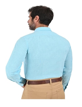 Camisa casual Michel Blanc de algodón manga larga para hombre