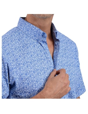Camisa casual Michel Blanc de algodón manga larga para hombre