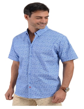 Camisa casual Michel Blanc de algodón manga larga para hombre