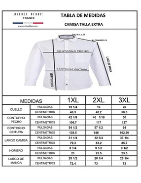 Camisa casual Michel Blanc de algodón manga larga para hombre