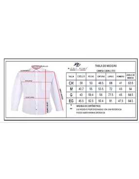 Camisa casual Michel Blanc de algodón manga larga para hombre