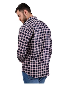 Camisa casual Michel Blanc de algodón manga larga para hombre