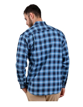 Camisa casual Michel Blanc de algodón manga larga para hombre
