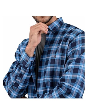 Camisa casual Michel Blanc de algodón manga larga para hombre