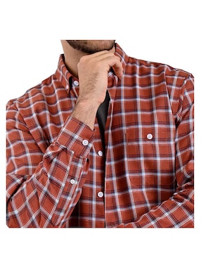 Camisa casual Michel Blanc de algodón manga larga para hombre
