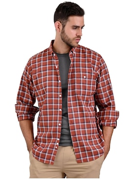 Camisa casual Michel Blanc de algodón manga larga para hombre