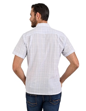 Camisa casual Michel Blanc de algodón manga larga para hombre