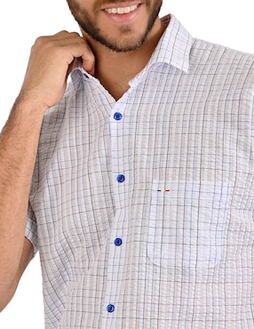 Camisa casual Michel Blanc de algodón manga larga para hombre