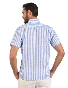 Camisa casual Michel Blanc de algodón manga larga para hombre