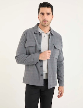 Sobrecamisa Haggar manga larga para hombre