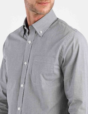 Camisa casual Haggar de algodón manga larga para hombre