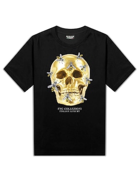Playera FNC Collezioni Skull Bee cuello redondo para hombre