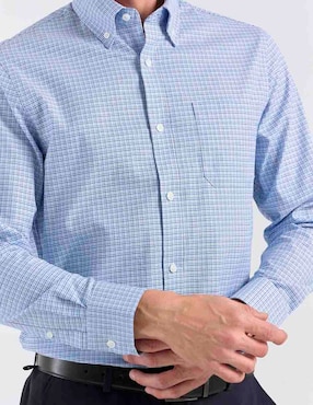 Camisa business casual Haggar de algodón manga larga para hombre