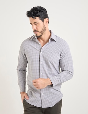 Camisa casual Haggar manga larga para hombre