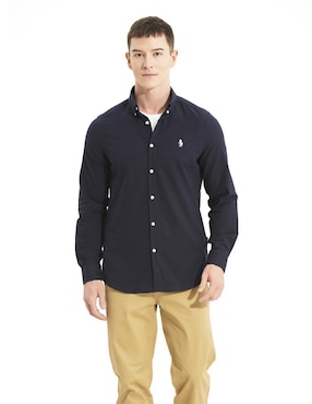 Camisa casual Hpc Polo de algodón manga larga para hombre