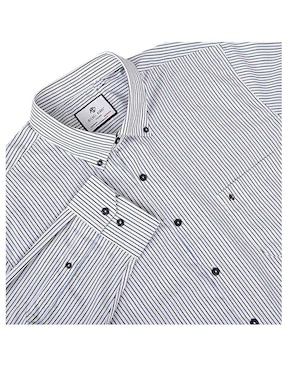 Camisa casual Michel Blanc de algodón manga larga para hombre