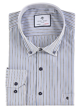Camisa casual Michel Blanc de algodón manga larga para hombre
