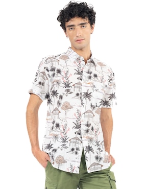 Camisa casual Quarry de algodón manga corta para hombre