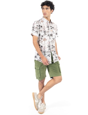 Camisa casual Quarry de algodón manga corta para hombre