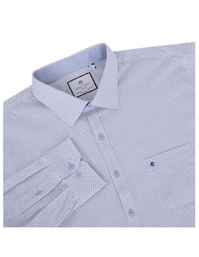 Camisa casual Michel Blanc de algodón manga larga para hombre