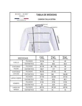 Camisa casual Michel Blanc de algodón manga larga para hombre