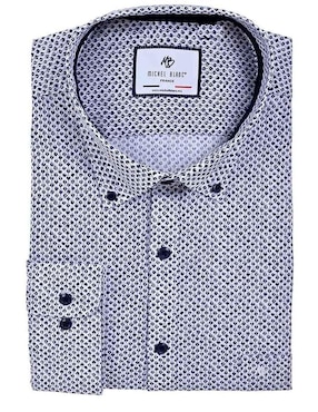 Camisa casual Michel Blanc de algodón manga larga para hombre