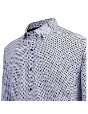 Camisa casual Michel Blanc de algodón manga larga para hombre