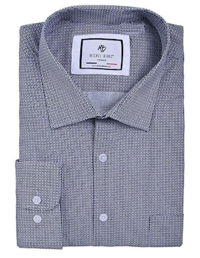 Camisa casual Michel Blanc de algodón manga larga para hombre