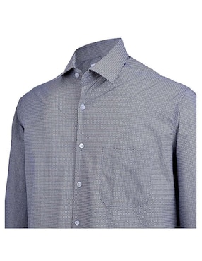 Camisa casual Michel Blanc de algodón manga larga para hombre