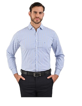 Camisa casual Michel Blanc manga larga para hombre