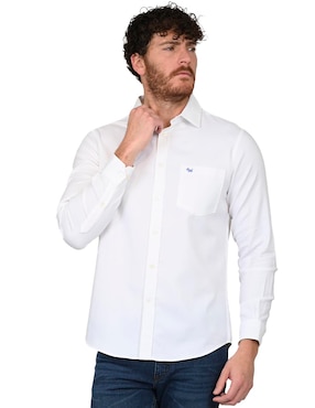 Camisa casual ferrioni de algodón manga larga para hombre