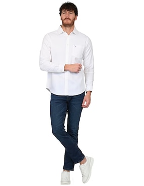 Camisa casual ferrioni de algodón manga larga para hombre