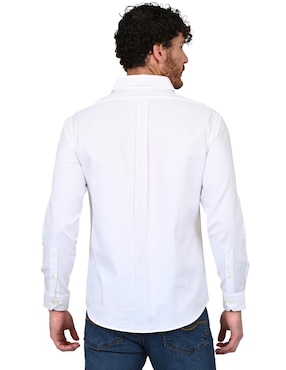 Camisa casual ferrioni de algodón manga larga para hombre