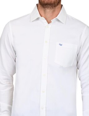 Camisa casual ferrioni de algodón manga larga para hombre