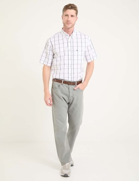 Camisa casual Cavalatti de algodón manga corta para hombre