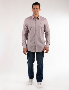 Camisa casual Oscar de la Renta de algodón manga larga para hombre