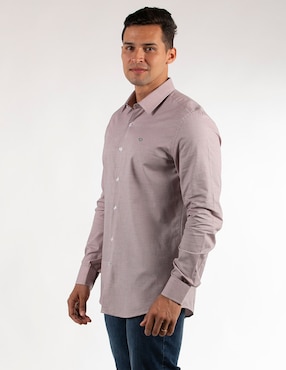 Camisa casual Oscar de la Renta de algodón manga larga para hombre