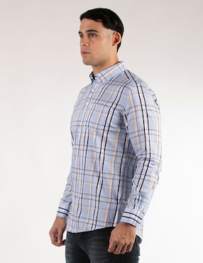 Camisa casual Oscar de la Renta de algodón manga larga para hombre