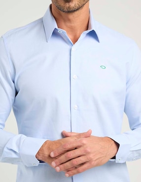Camisa casual Oscar de la Renta de algodón manga larga para hombre
