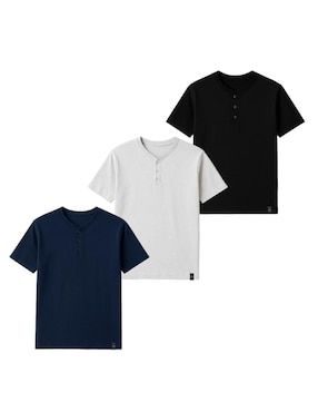 Playera Quarry pack hanley cuello henley para hombre