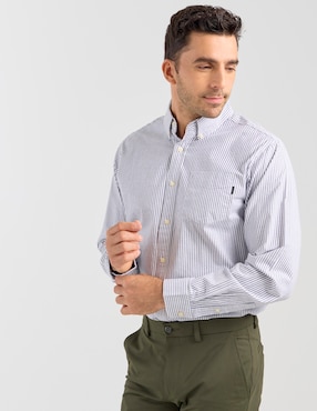 Camisa casual Dockers de algodón manga larga para hombre
