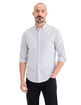 Camisa casual Dockers de algodón manga larga para hombre