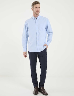 Camisa casual Izod de algodón manga larga para hombre