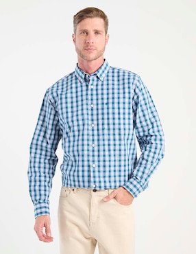 Camisa casual Izod de algodón manga larga para hombre