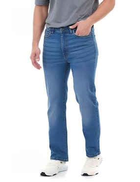 Jeans straight Buffalo Jeans David Bitton lavado stone wash para hombre
