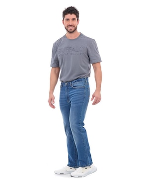 Jeans straight Buffalo Jeans David Bitton lavado stone wash para hombre