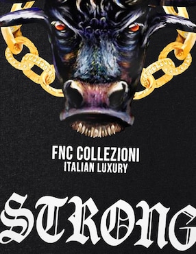 Playera Fnc Collezioni bull strong cuello redondo para hombre