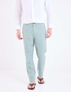 Pantalón chino slim Ábito de lino para hombre