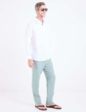 Pantalón chino slim Ábito de lino para hombre
